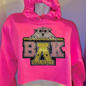 Blingy Pink hoodie-Cropped version (hoodie is Unisex)