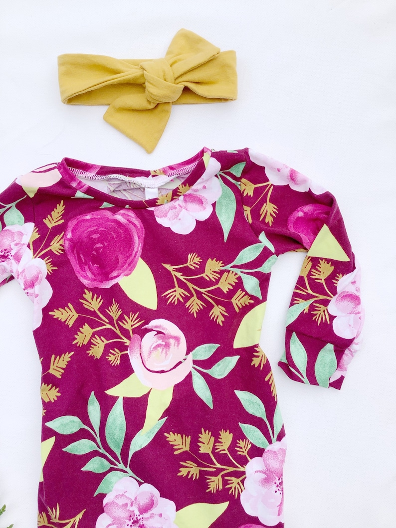 FLORAL OPENBACK ROMPER 3-6m One of Kind Pinks Purple Baby Soft Stretchy Outfit Onepiece Romper Heabdand Set
