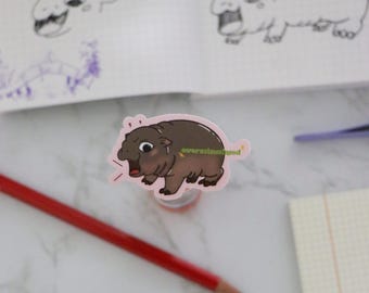 Moo Deng Sticker - cute sticker, hippo sticker, stationery, waterproof, laptop sticker