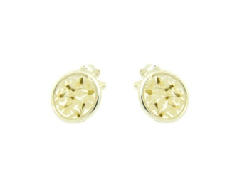 Earrings Pressed Natural Flowers Torilis Silver 925 14k 10 mm