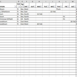 Service Tracker / Dispatch Sheet / Rental Tracker / Service Schedule