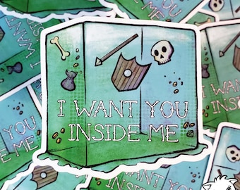 Hilarious Gelatinous Cube “I Want You Inside Me” Dungeons and Dragons Vinyl Sticker