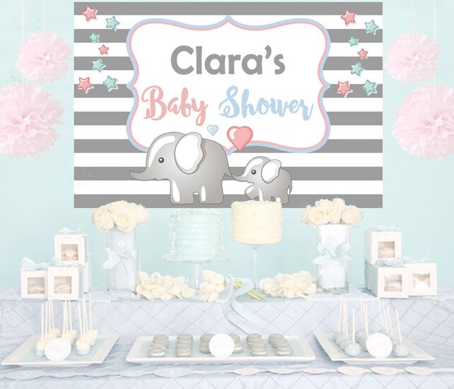 Boy Or Girl Baby Shower Cake Backdrop Photo Backdrop Baby