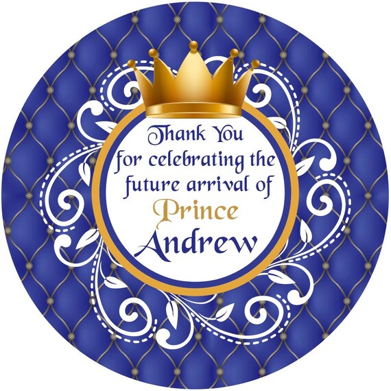 Little Prince Baby Shower Personalized Favor Sticker First