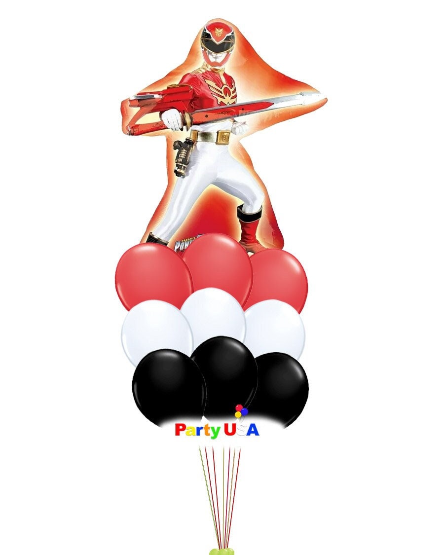 Red Ranger Balloons Power Ranger Balloons Power Ranger Balloon Bouquet Red Ranger Birthday Balloons Balloon Bouquets