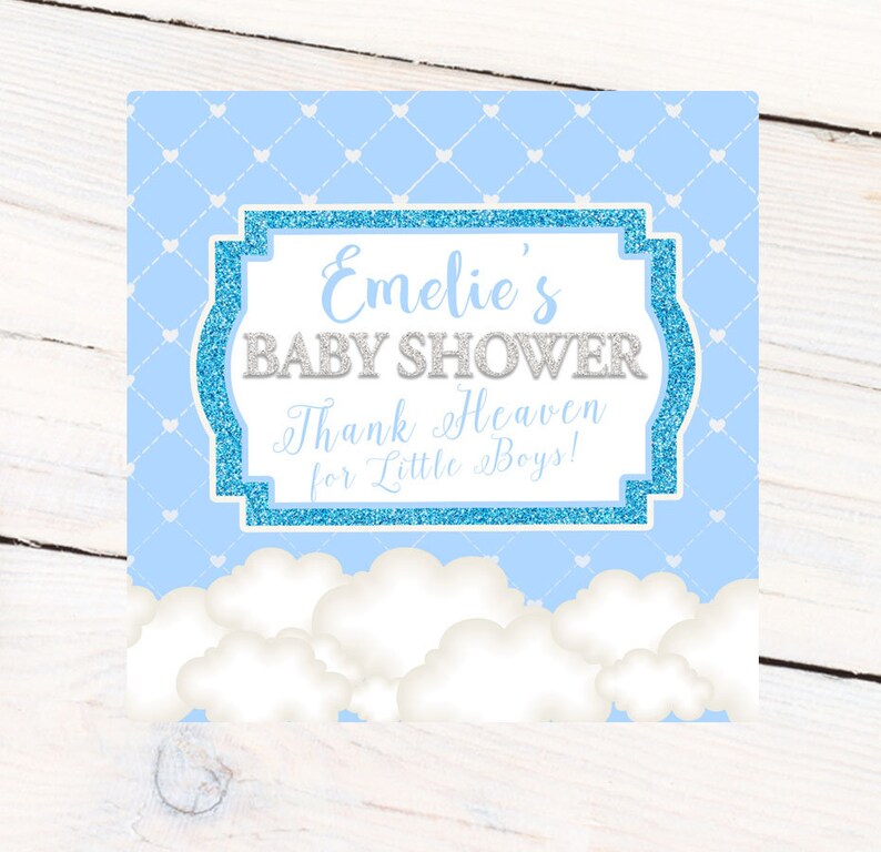 Thank Heaven For Little Boys Label Baby Shower Personalized Etsy Thank Heaven For Little Boys Label Baby Shower Personalized Etsy