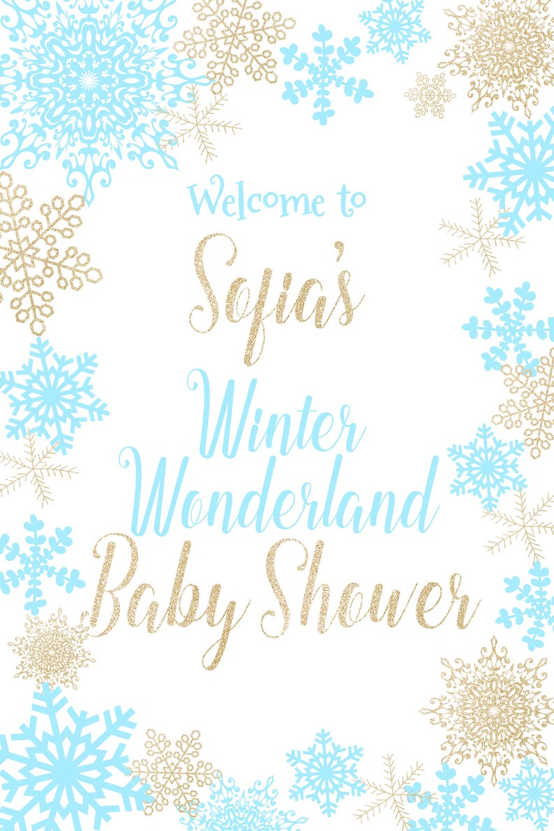 Welcome to the Party Sign Snowflake Welcome Sign Personalized Welcome Sign Boy Winter Wonderland Welcome Sign Printed Foam Board Sign