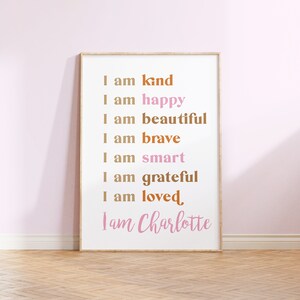 Art mural fille personnalisé imprimable - poster d'affirmation de soi
