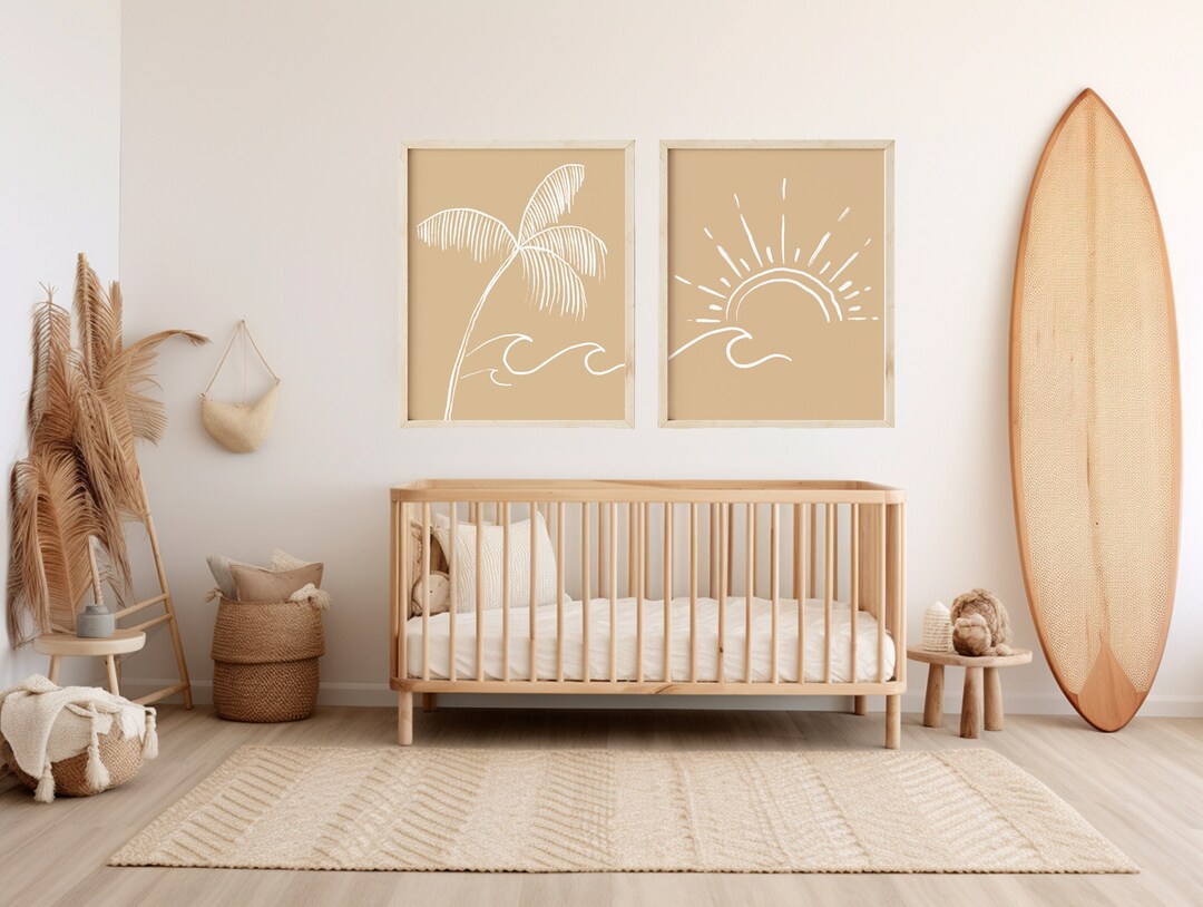 Beach Nursery Print - PRINT AT HOME - Boho Nursery Print, Palm Beach ...