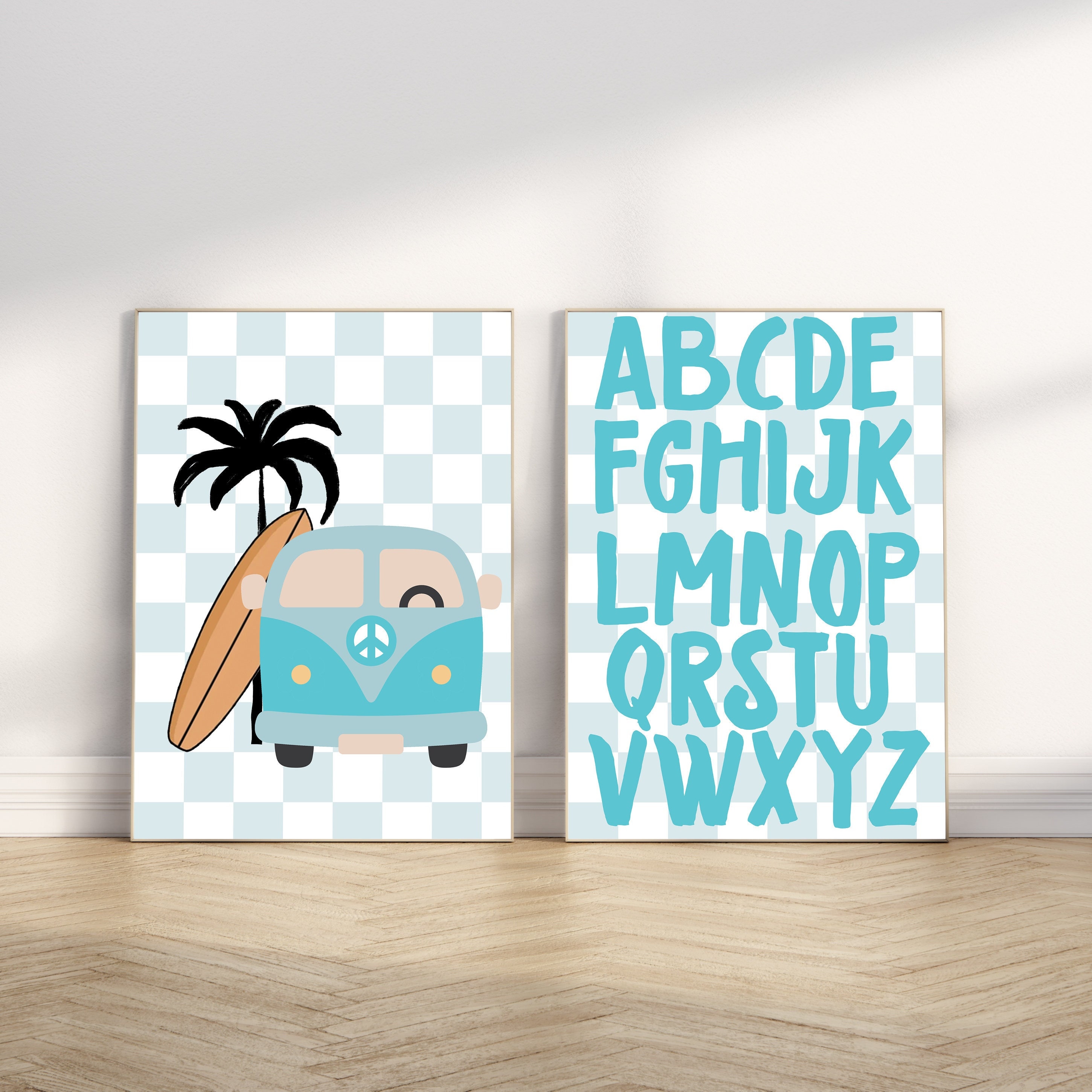 Alphabet Print, Beach Nursery, ABC Poster, Blue Ocean Printable, Playroom Decor