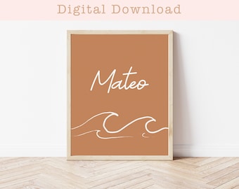 Beach Nursery Printable - Digital Download - Personalized