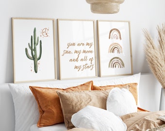 Cactus Boho Wall Printable - Boy Nursery Art