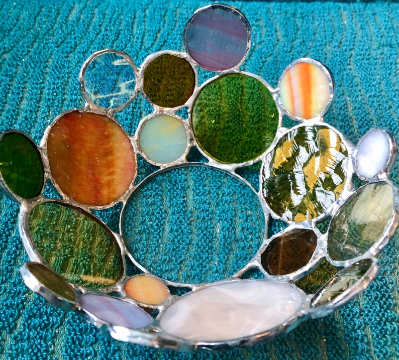 Beautiful stained glass decorative bowl Etsy