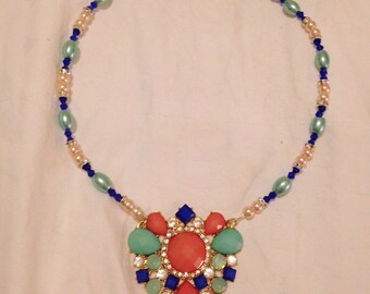 Coral & Mint Necklace