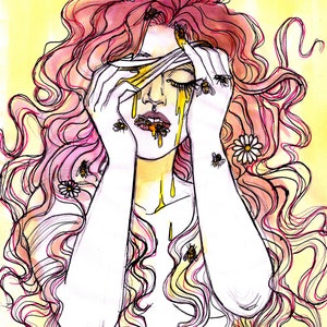 Honey - 11x17 watercolor art print