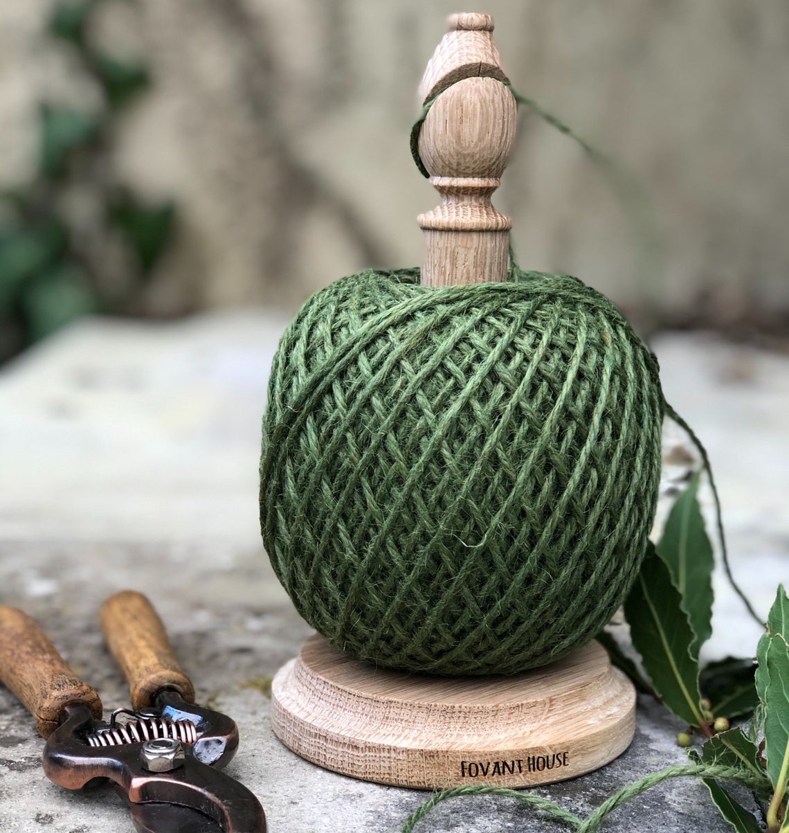 Oak Garden Twine Holder With Ball of Green Jute Which Can Be Etsy