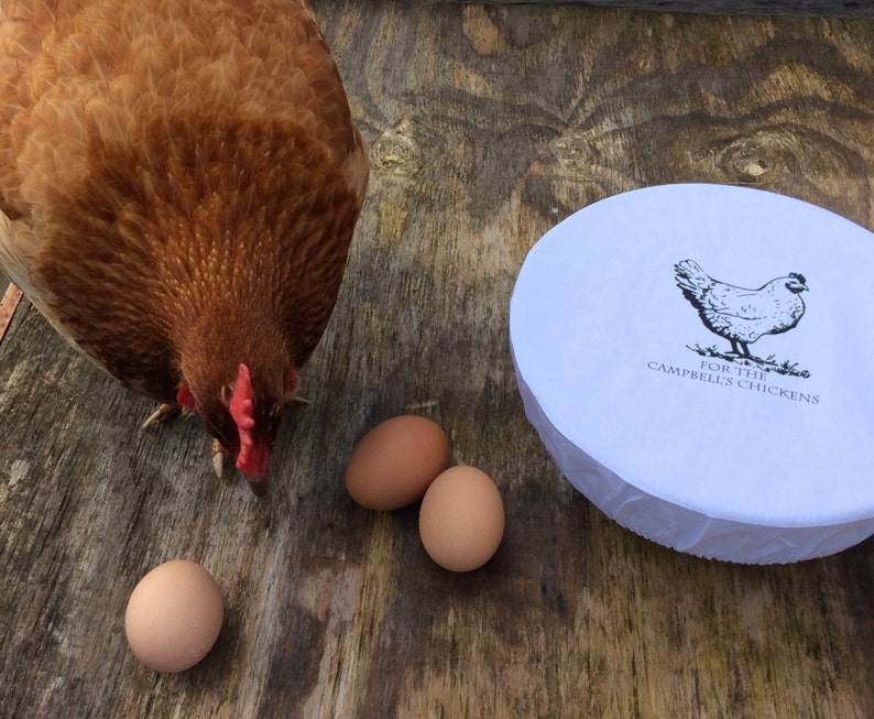 Personalised Cotton Bowl Cover for Hen and Chicken Lovers