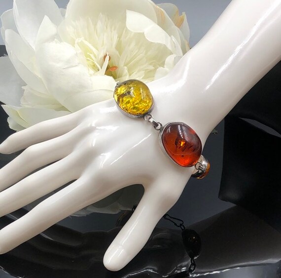 FANTASTIC GENUINE MULTI COLOR BALTIC AMBER FLOWER 925 STERLING SILVER EARRINGS