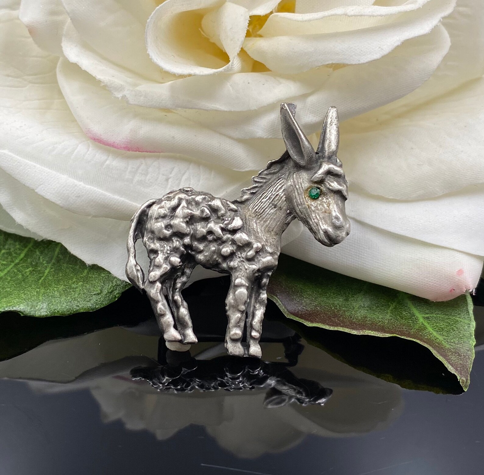 Vintage Donkey Pin Pewter Finish Democrat Donkey Patriotic Etsy