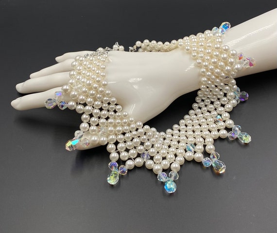 Vintage RBG Pearl Collar, Made In Japan Faux Pear… - image 4