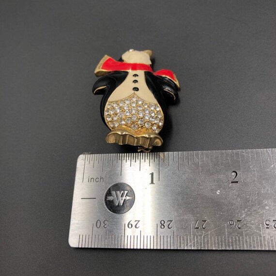 Christmas Penguin Pin, Vintage Xmas Pin, Winter P… - image 5