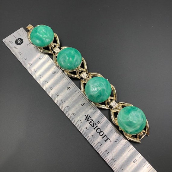 Chunky Bracelet, Green Cabs Wide Bracelet, Statem… - image 7