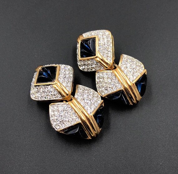 Toplin Weinberg Couture Earrings, Sapphire Blue G… - image 4