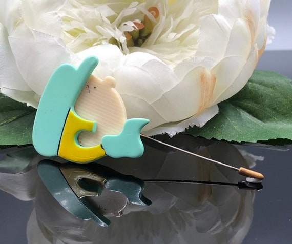 Art Deco Celluloid Figural Stick Pin, Charlie Bro… - image 8