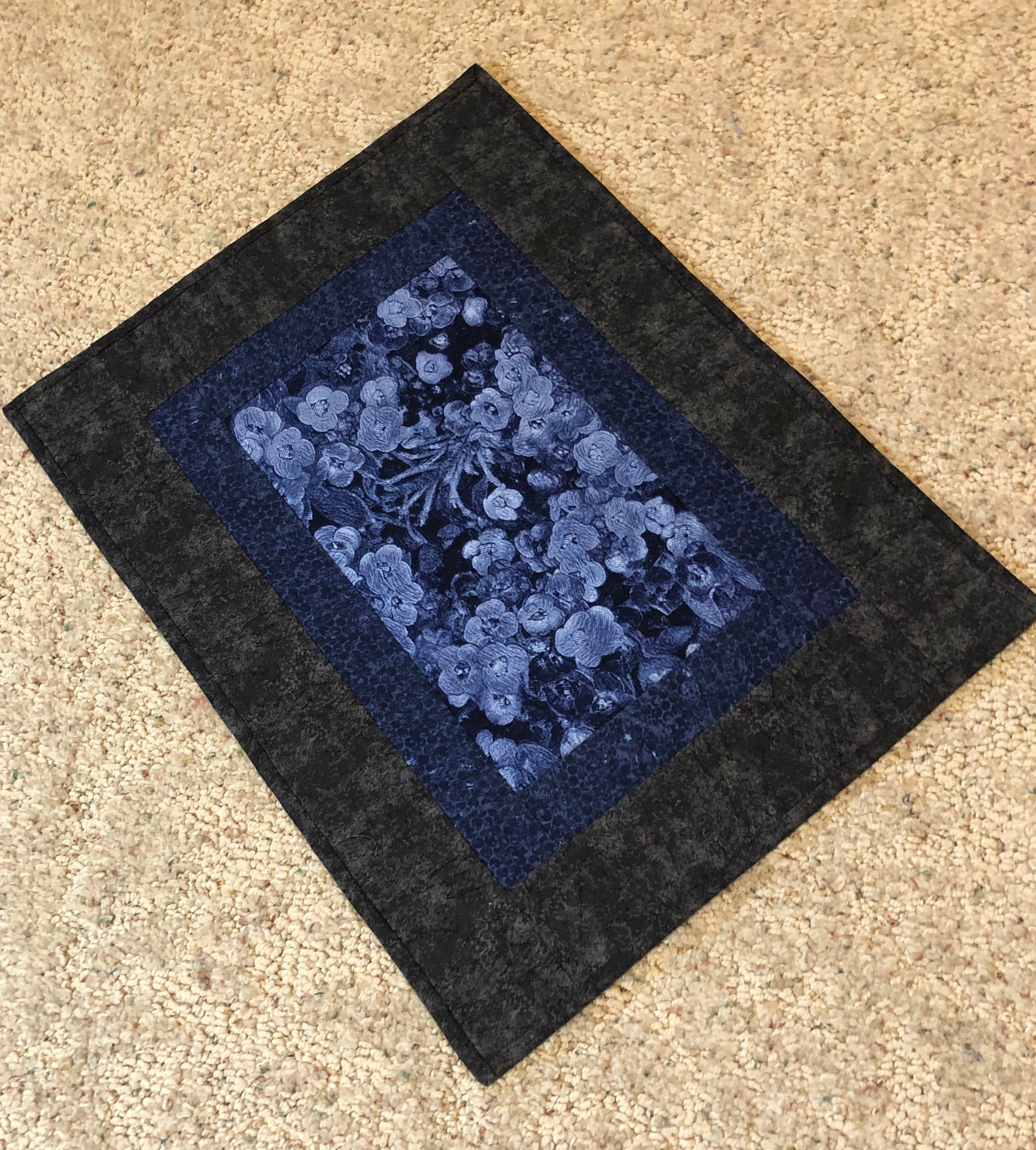 Blue and Gray Table Topper Blue and Gray Table Mat Quilted Etsy