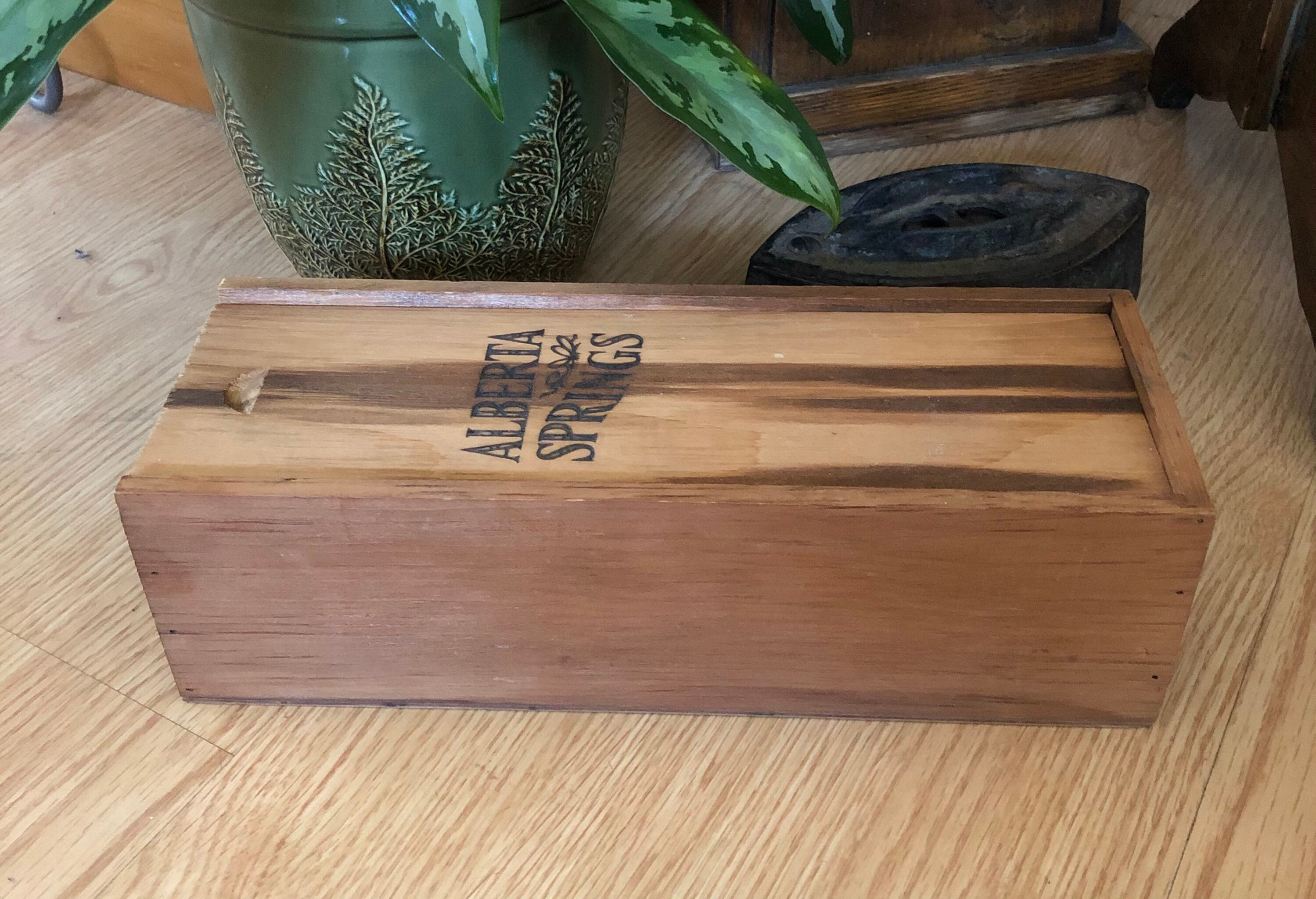 Vintage Wooden Box Wooden Whiskey Box Alberta Springs Etsy Canada