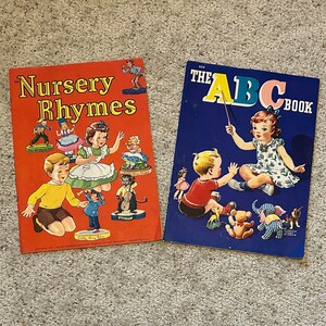 1940s children&#39;s books: Nursery Rhymes & The ABC Book, Whitman Publishing Co., vintage nursery decor, set of 2 vintage children&#39;s books