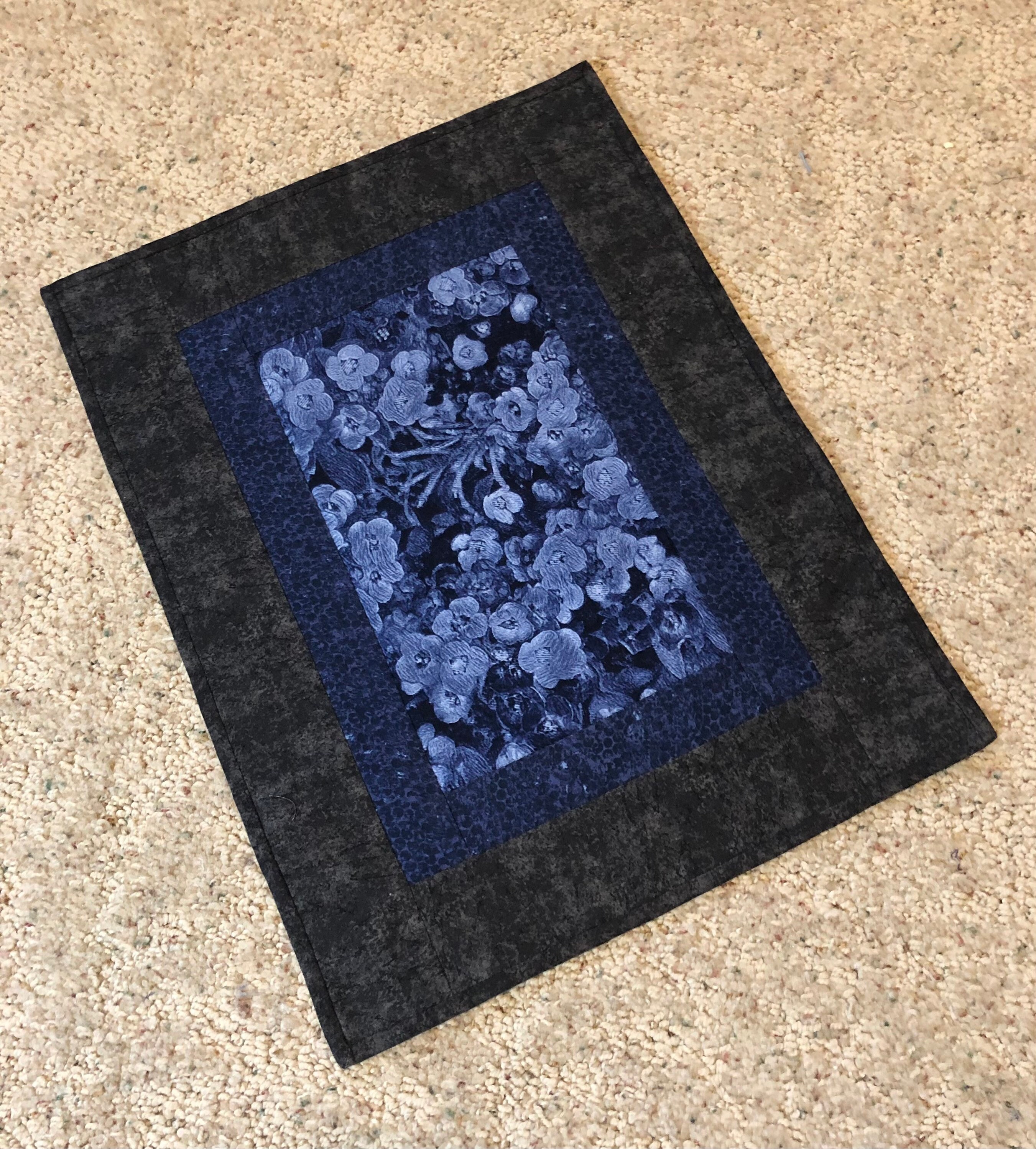 Blue and Gray Table Topper Blue and Gray Table Mat Quilted Etsy
