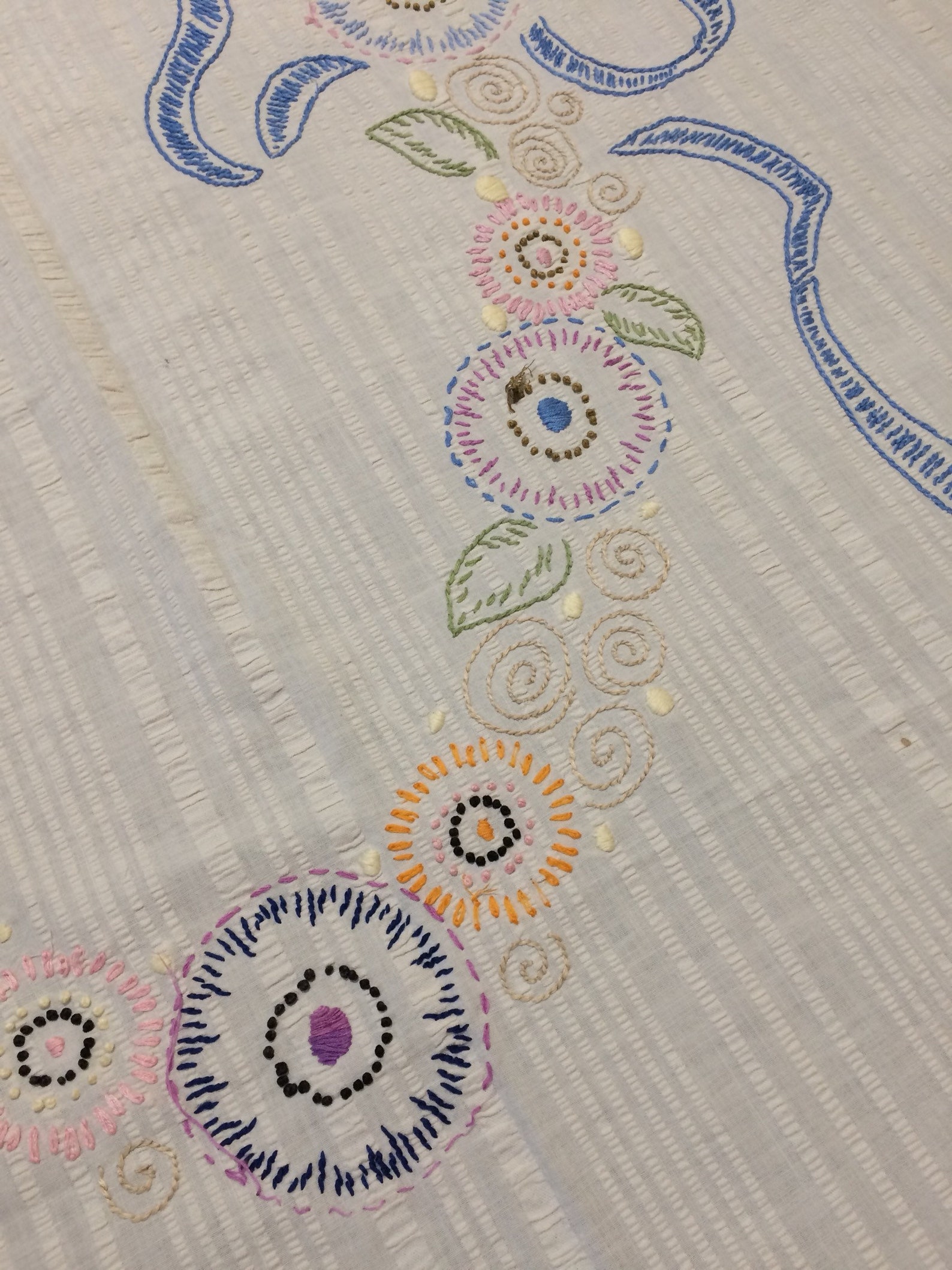 1950s Bedspread Vintage Embroidered Bedspread Textured Etsy