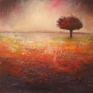 Albero di acero – Paesaggio contemporaneo con albero – Biglietto d'auguri – dell'artista nordorientale Lisa House
