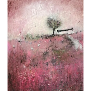 Verão Rosa - Paisagem Contemporânea - Cartão de felicitações - Rosa