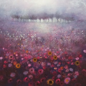 Arte Paisagística Contemporânea - Cartão de Saudação - Madeira Encantada - Flores e Árvores - Por Artista do Nordeste Lisa House