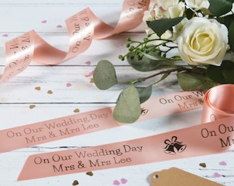 Wedding 38mm Personalised Printed Ribbon