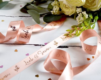 Hochzeit 25mm personalisiertes bedrucktes Band - Hochzeitsgeschenkpapier - Hochzeitsband - Jubiläumsgeschenkpapier