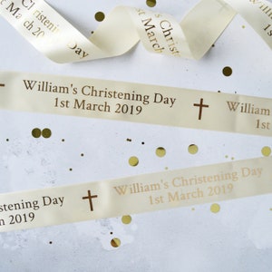 Christening 48mm Personalised Printed Ribbon