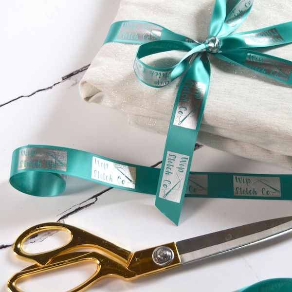Business Branded 25mm Personalised Printed Ribbon - Business Gift Wrap - Promotional Materials - Logo Printed Ribbon - Business Packaging