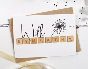 With Sympathy Wooden Tiles Card