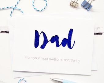 Personalised Dad Birthday Glitter Cut-out Card