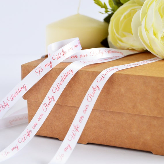 Anniversary 10mm Personalised Printed Ribbon Satin Anniversary