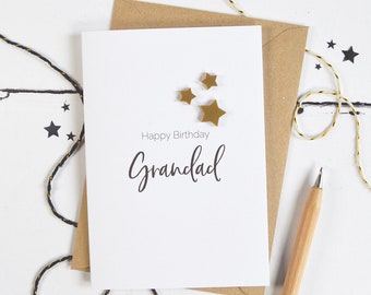 Carte acrylique étoiles grand-père joyeux anniversaire