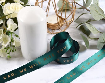 25mm Remembrance & Funeral Personalised Printed Ribbon