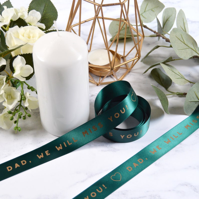 25mm Remembrance & Funeral Personalised Printed Ribbon image 1