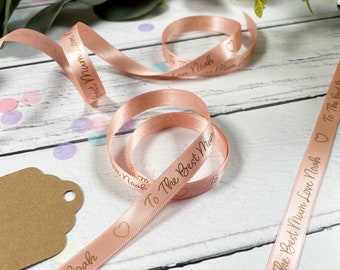 Mother's Day 10mm Personalised Printed Ribbon - Mother's Day Gift Wrap - Gift for Mum - Present for Mummy - Gift for Grandma