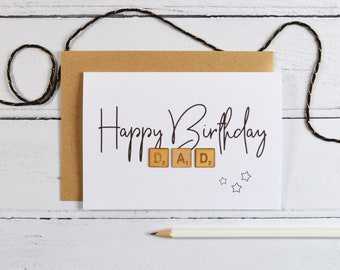 Happy Birthday Dad Wooden Tiles Card