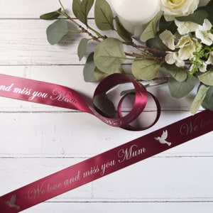 38mm Remembrance & Funeral Personalised Printed Ribbon