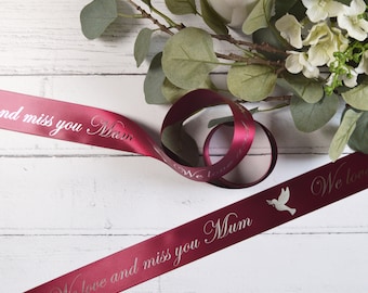 38mm Remembrance & Funeral Personalised Printed Ribbon